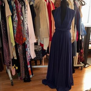 Lulu's Deep Blue Halter Maxi Dress